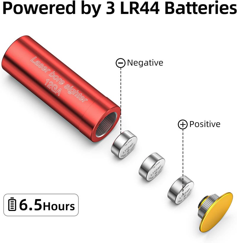 EZshoot Laser Bore Sight, 12 Gauge Bore Sight Laser Red Dot Boresighter with 2 Sets of Batteries - Image 3